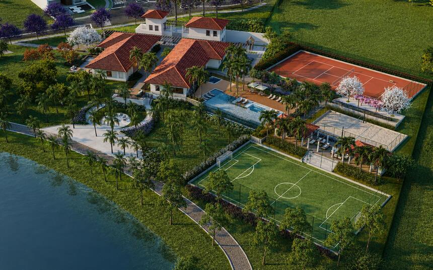 Clube e lago privativo do Lagos de Helvetia